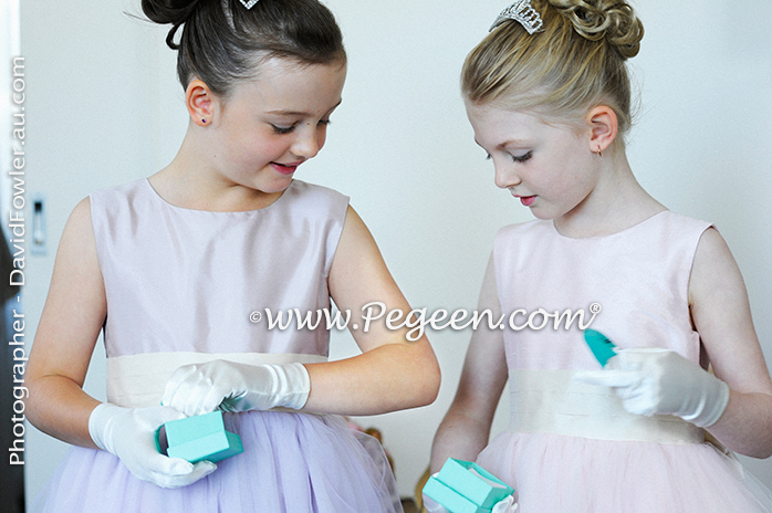 2013 Flower Girl Dress of The Year in Peony Pink and Lavender Tulle and Silk Pegeen Couture Style 402