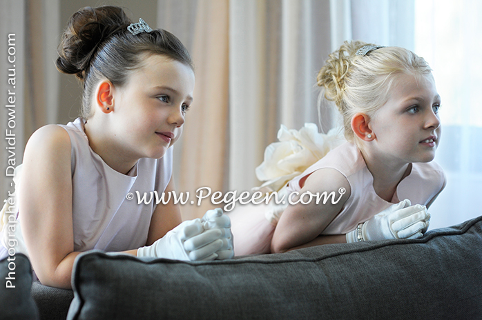 2013 Flower Girl Dress of The Year in Peony Pink and Lavender Tulle and Silk Pegeen Couture Style 402