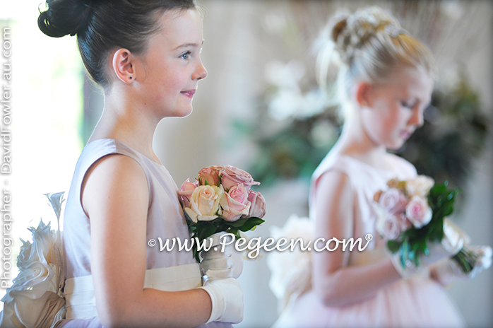 2013 Flower Girl Dress of The Year in Peony Pink and Lavender Tulle and Silk Pegeen Couture Style 402