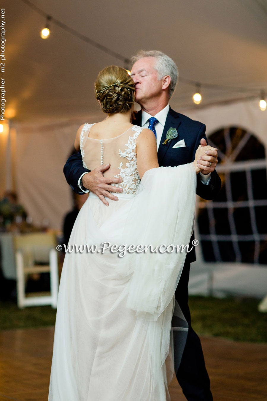 2016 Back Yard Wedding/Flower Girl Dress of the Year in silk and tulle, Swarovski Crystals and Burnout Lace